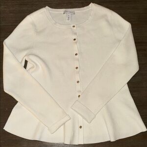 White House Black Blacket Peplum Cardigan